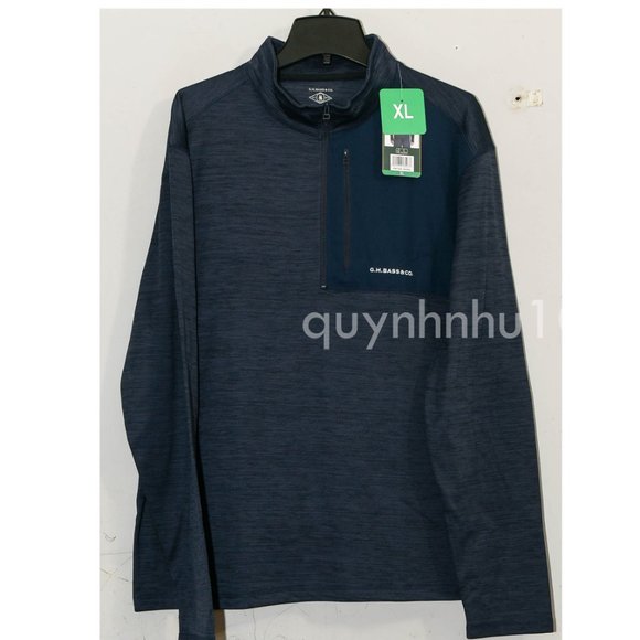 G.H. Bass Men's Quarter Zip Fleece Top - Picture 2 of 7